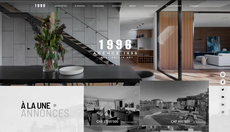 Website 1996 Agence — Imobiliário · Website
