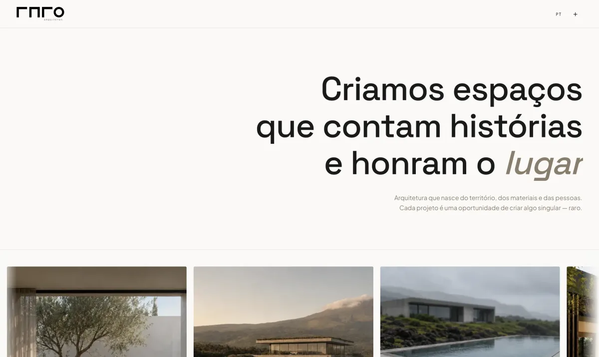 Website RARO Arquitetos — Arquitetura · Website